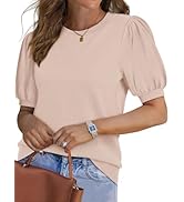 新品未開封★2025SS受注販売PUFF SHORT SLEEVE BLOUSE PRETTYGARDEN Women's Summer Tops 2025 Dressy Casual Short